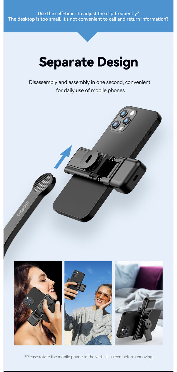 Essager KS wireless bluetooth lamp selfie stick