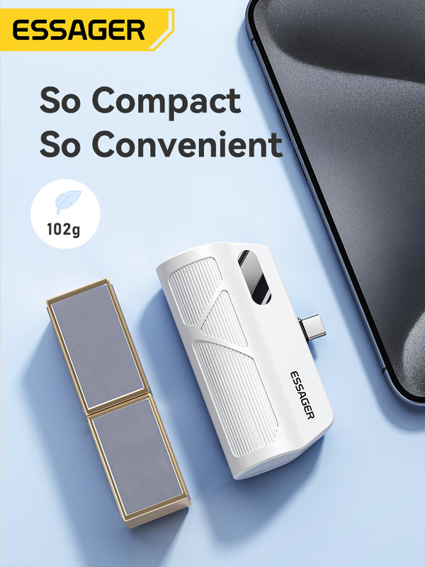 ESSAGER 5000mAh Power Bank – 20W Fast Charging Capsule Design