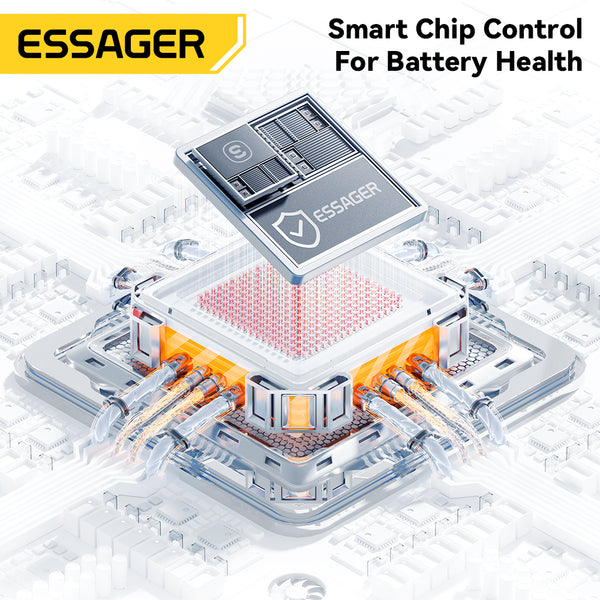 ESSAGER 240W Transparent USB-C Charging Cable – With Power Display