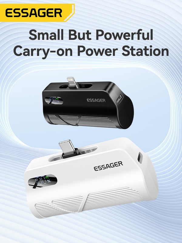 ESSAGER 5000mAh Power Bank – 20W Fast Charging Capsule Design