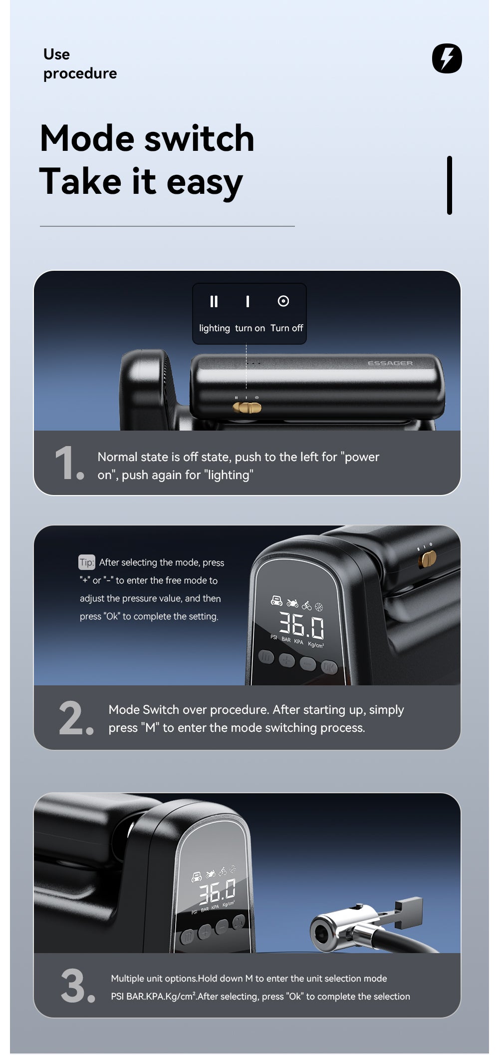 Essager 8000PA air pump vacuum cleaner