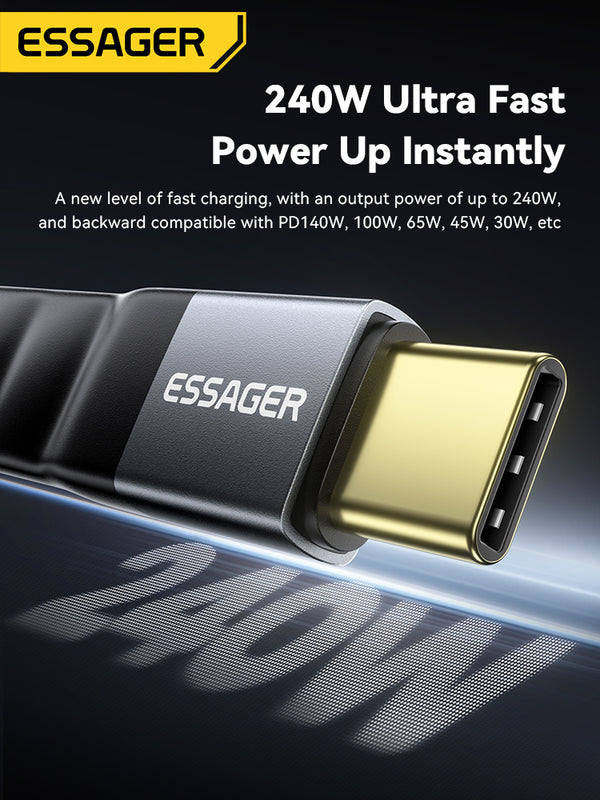 ESSAGER 240W USB4.0 Cable – Fast Charge, Data & 8K Video