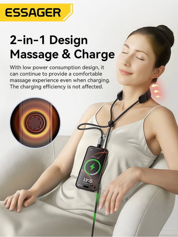 ESSAGER USB-C to USB-C 100W Fast Charging Cable with Massage Grip Design