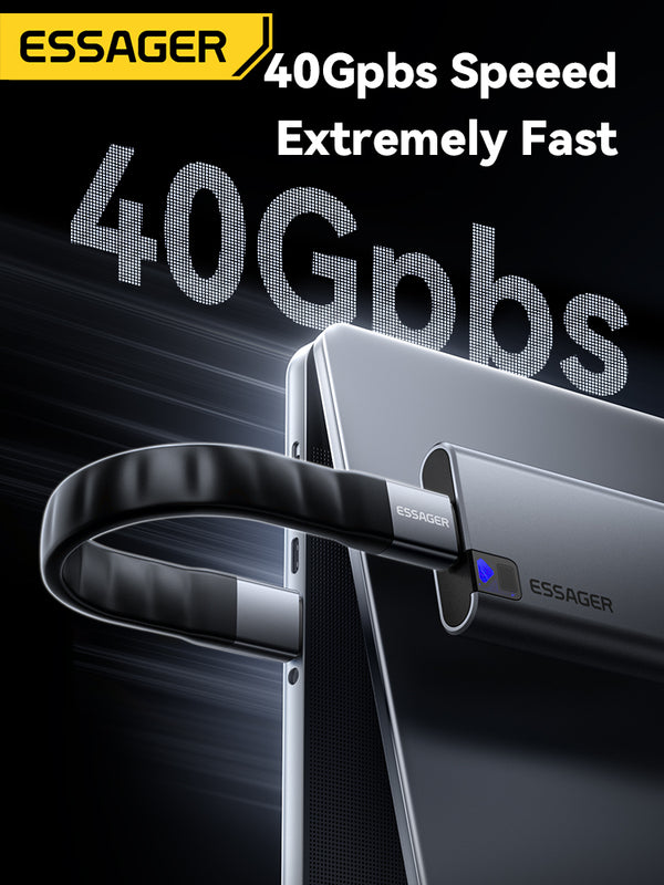 ESSAGER 240W USB4.0 Cable – Fast Charge, Data & 8K Video