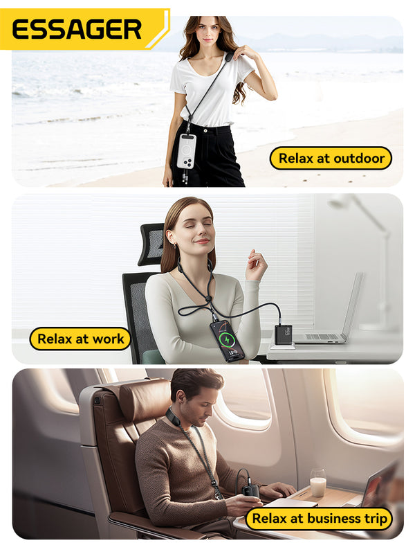 ESSAGER USB-C to USB-C 100W Fast Charging Cable with Massage Grip Design