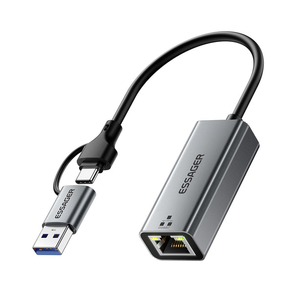 ESSAGER 2-in-1 Gigabit Ethernet Adapter