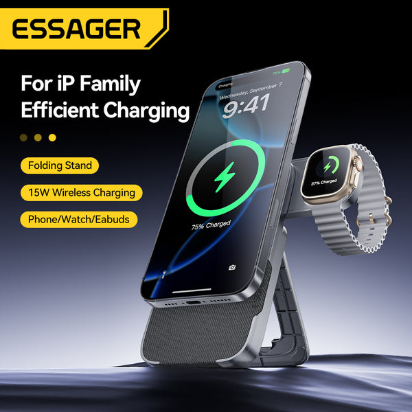 ESSAGER 3-in-1 15W Wireless Charging Station