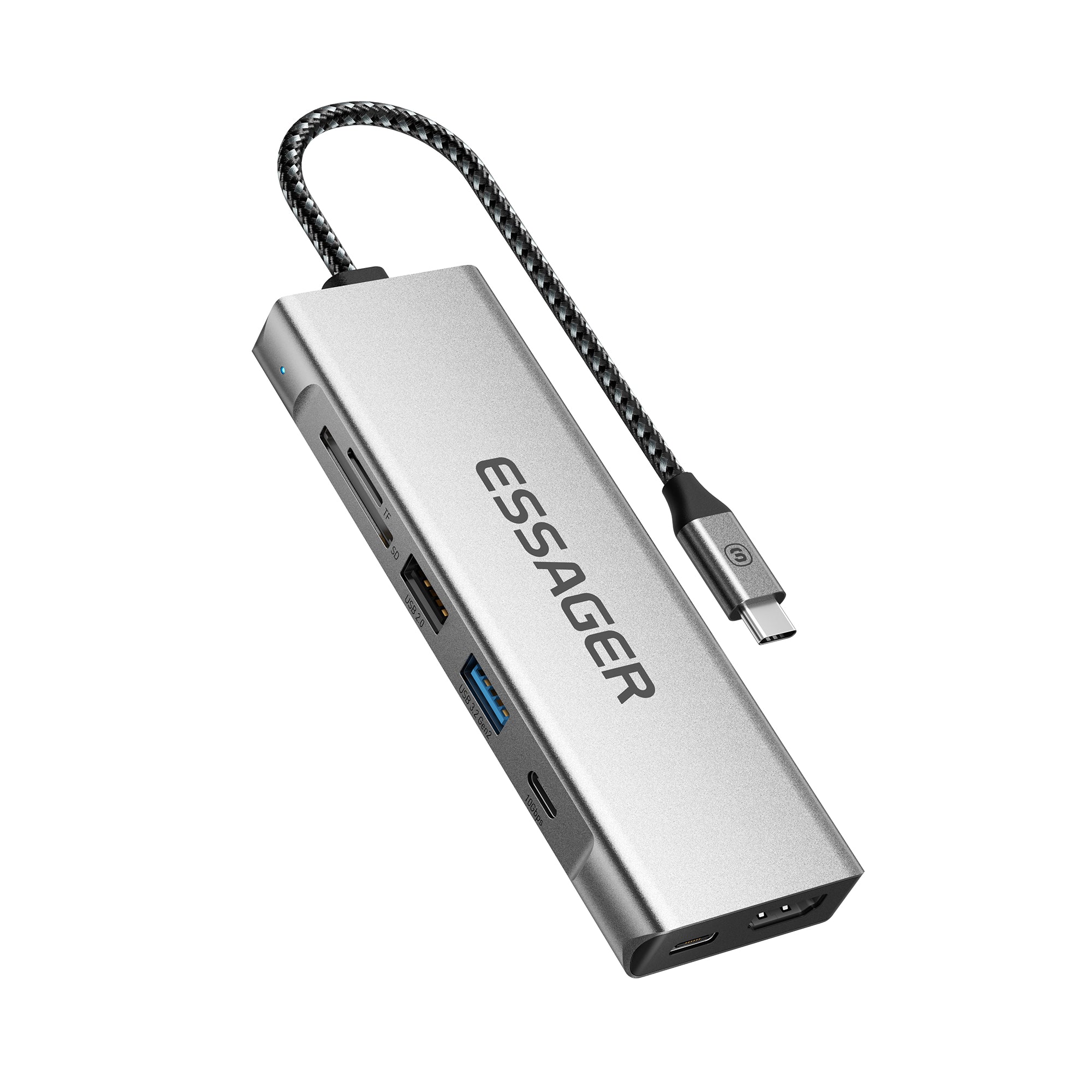 Hub USB ESSAGER 8-en-1 avec stockage SSD pour MacBook Pro, MacBook Air