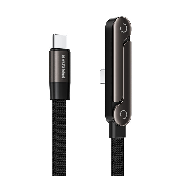 ESSAGER USB-C to USB-C 100W Charging Cable with Built-in Phone Stand