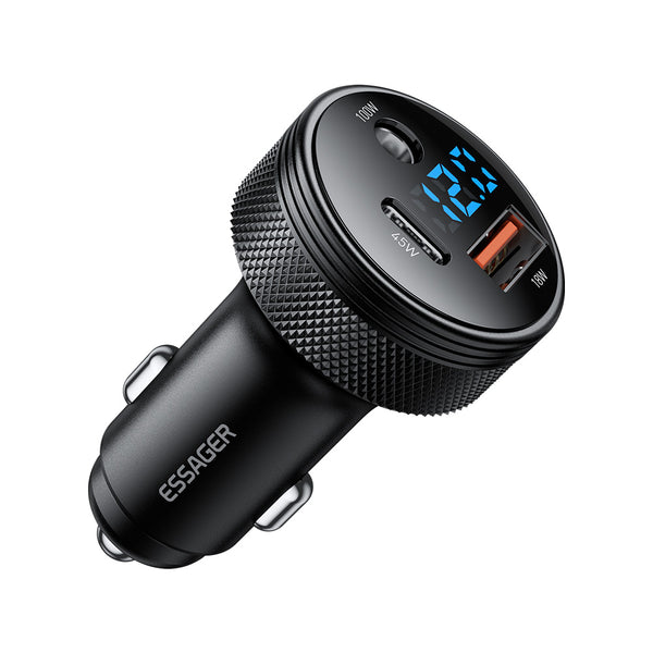 ESSAGER 150W Car Charger – DC + A + C with LED Display