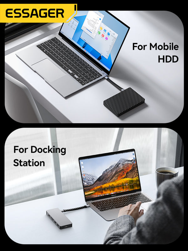 ESSAGER 240W USB4.0 Cable – Fast Charge, Data & 8K Video