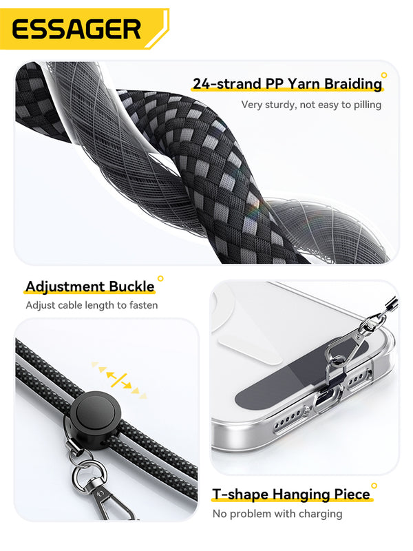 ESSAGER USB-C to USB-C 100W Fast Charging Cable with Massage Grip Design