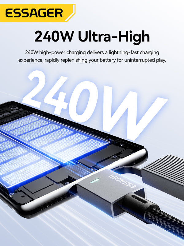 ESSAGER 240W 4-in-1 Fast Charging Cable