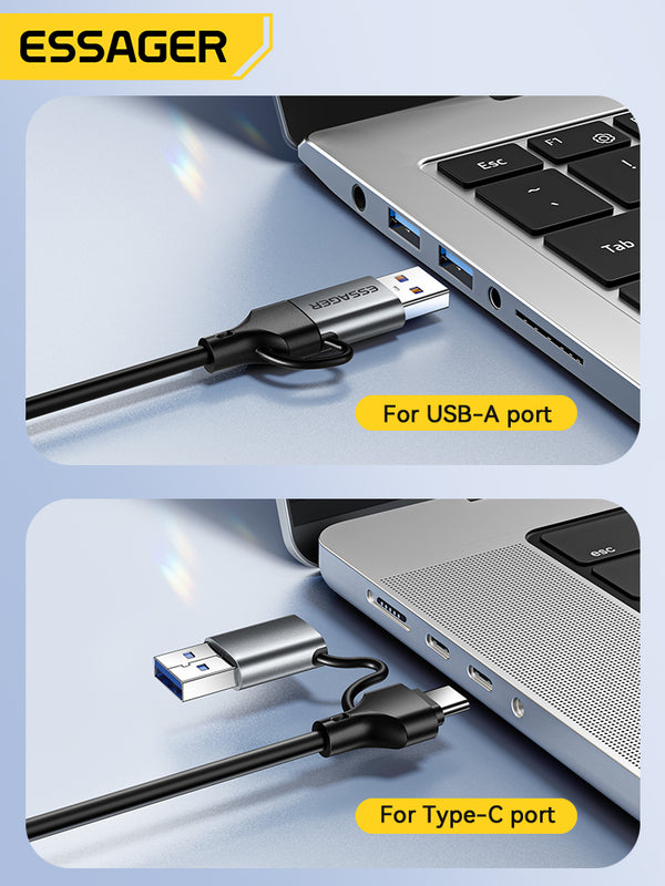 ESSAGER 2-in-1 Gigabit Ethernet Adapter