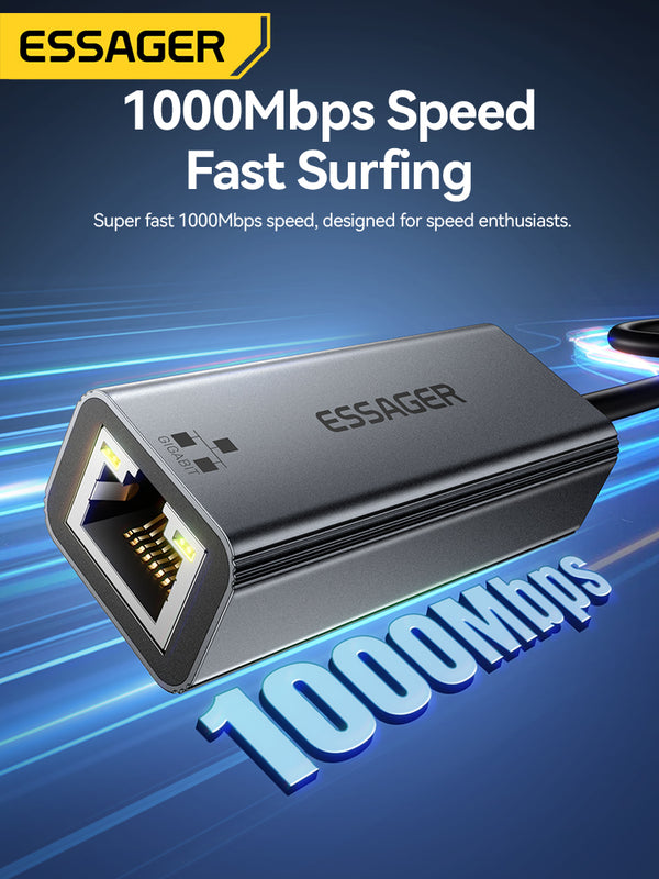 ESSAGER 2-in-1 Gigabit Ethernet Adapter