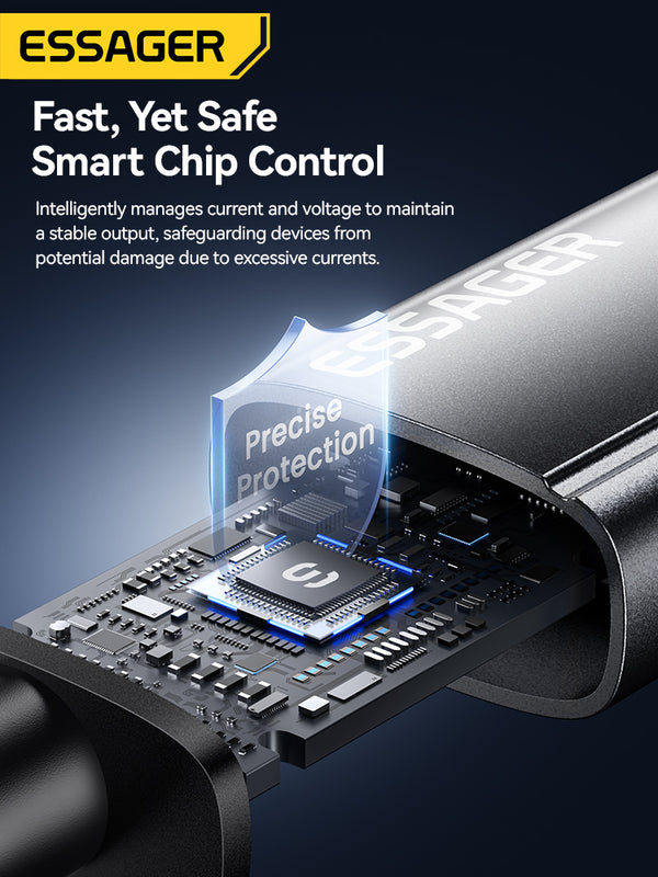 ESSAGER 100W USB-A to 2C + Micro + Lightning Fast Charging Cable