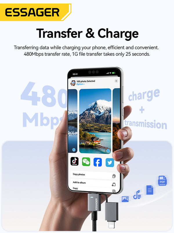 ESSAGER 240W 4-in-1 Fast Charging Cable