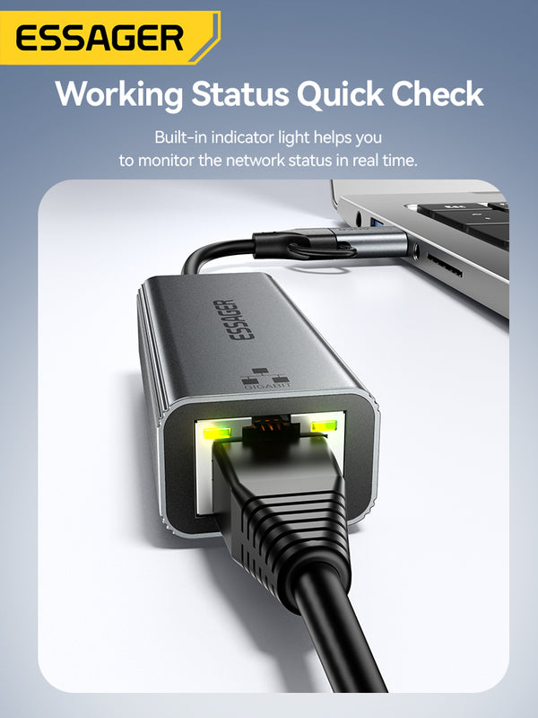 ESSAGER 2-in-1 Gigabit Ethernet Adapter