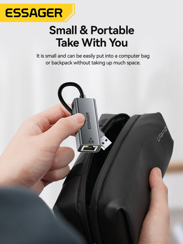 ESSAGER 2-in-1 Gigabit Ethernet Adapter