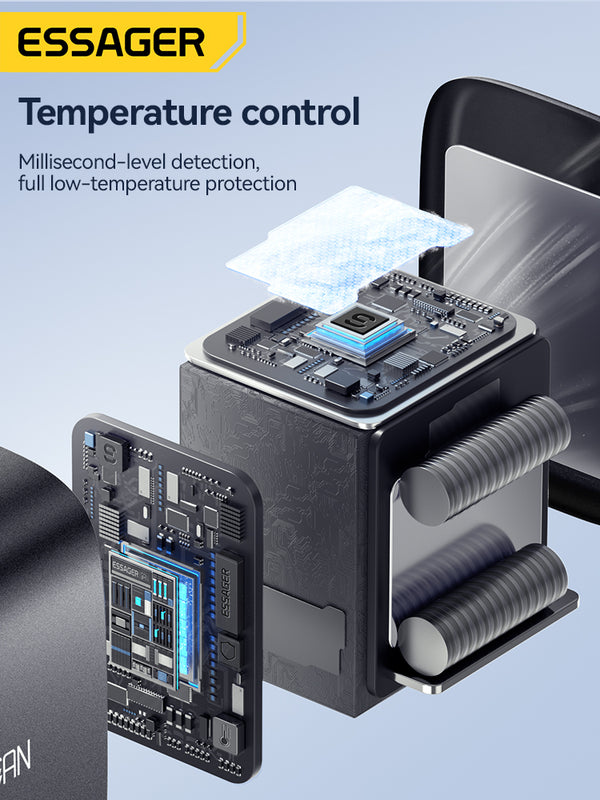 ESSAGER 65W GaN Fast Charger (2 USB-C + USB-A)