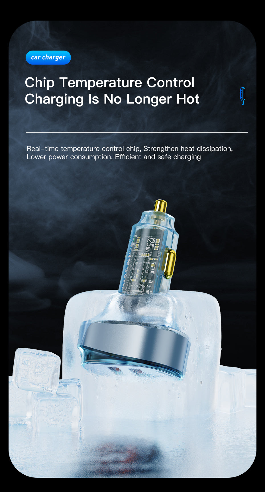 Essager 125W 2A+C 3 ports car charger