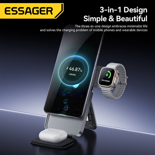 ESSAGER 3-in-1 15W Wireless Charging Station