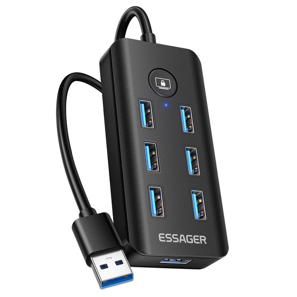 ESSAGER 7-Port USB 3.0 Hub – High-Speed Multiport Adapter
