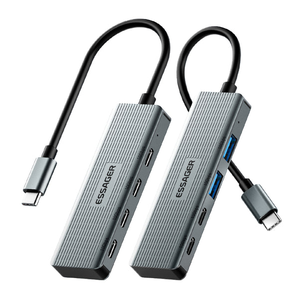 Essager USB C Hub 4 Ports USB Type C to USB3.2 Gen2 Hub Splitter Adapter 10Gbps for MacBook Pro Air iPad Pro Laptop Desktop PC
