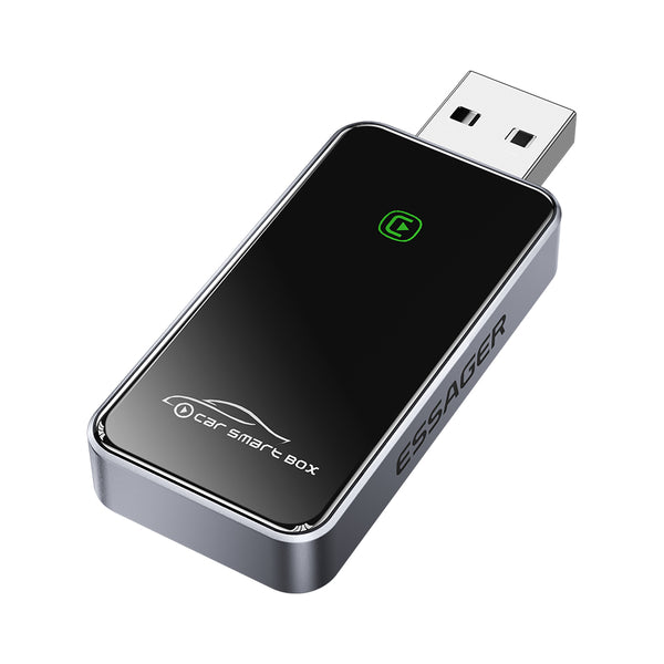 Essager Wireless CarPlay Adapter for Apple iPhone (2024 Upgraded) - Multi-User Seamless Connection for Convert Wired to Wireless Car Play Adapter - No Latency from iOS 10+ to Screen w/USB C