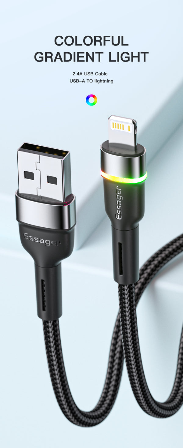 Essager  X-xuancai USB to ligintning color LED fast charging cable (for iPhone)