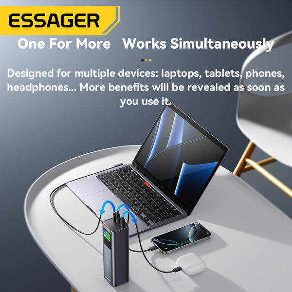 ESSAGER 27000mAh 140W Power Bank – Color Display Energy Column