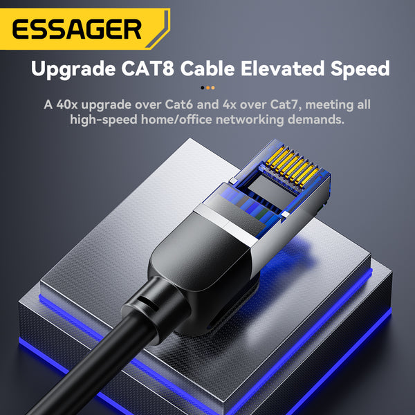 ESSAGER CAT8 Ethernet Cable – 40Gbps High-Speed LAN