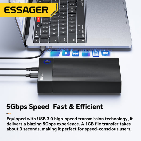 ESSAGER 3.5" SATA 3.0 External Hard Drive Enclosure