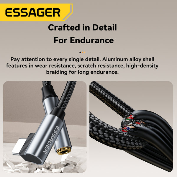 ESSAGER Zheyin Right-Angle Audio Adapter Cable