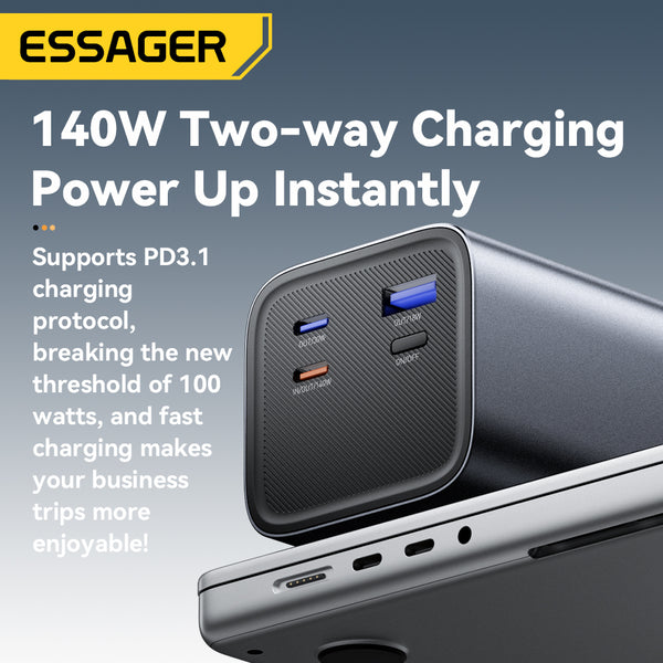 ESSAGER 27000mAh 140W Power Bank – Color Display Energy Column
