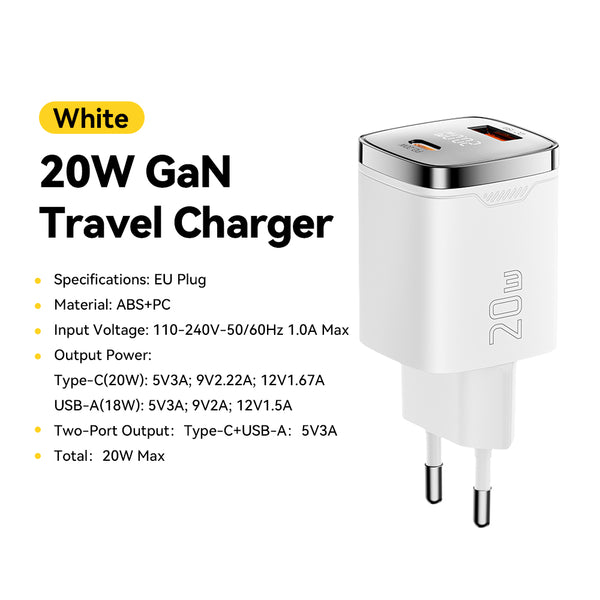 ESSAGER 20W Dual-Port Digital Display Fast Charger