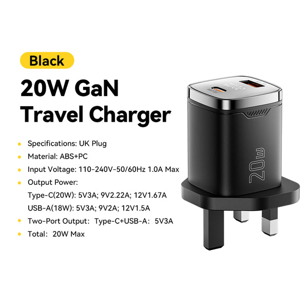 ESSAGER 20W Dual-Port Digital Display Fast Charger