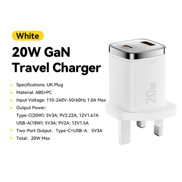 ESSAGER 20W Dual-Port Digital Display Fast Charger