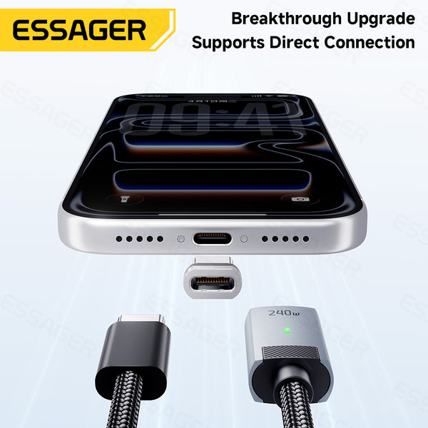 ESSAGER 240W Usb-C to Usb-C Magnetic Fast Charging Laptop Phone Cable
