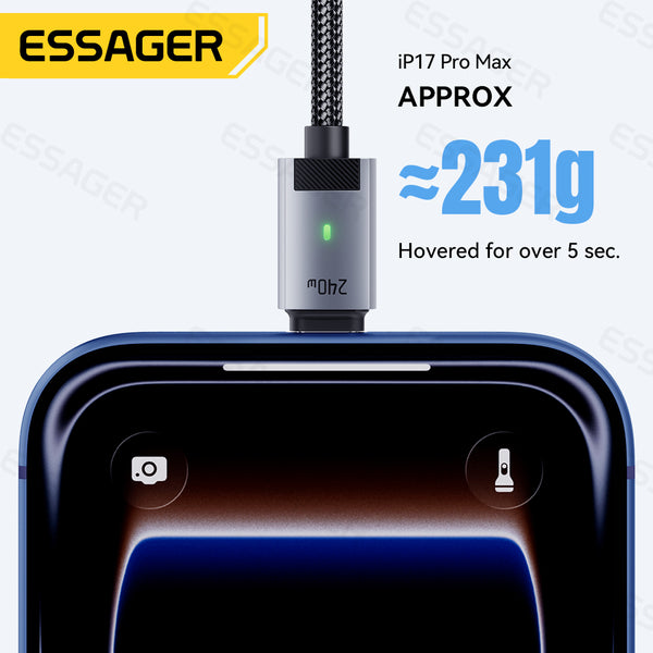 ESSAGER 240W Usb-C to Usb-C Magnetic Fast Charging Laptop Phone Cable