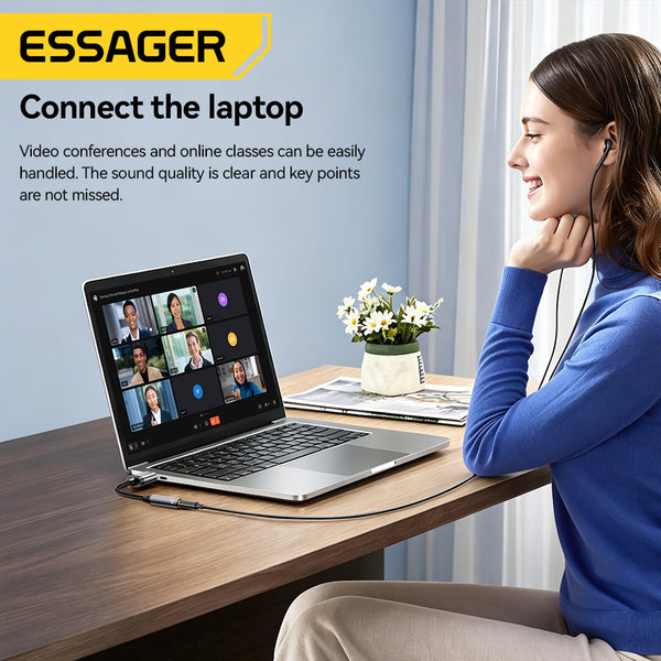 ESSAGER USB to 3.5mm Jack AUX Audio Adapter