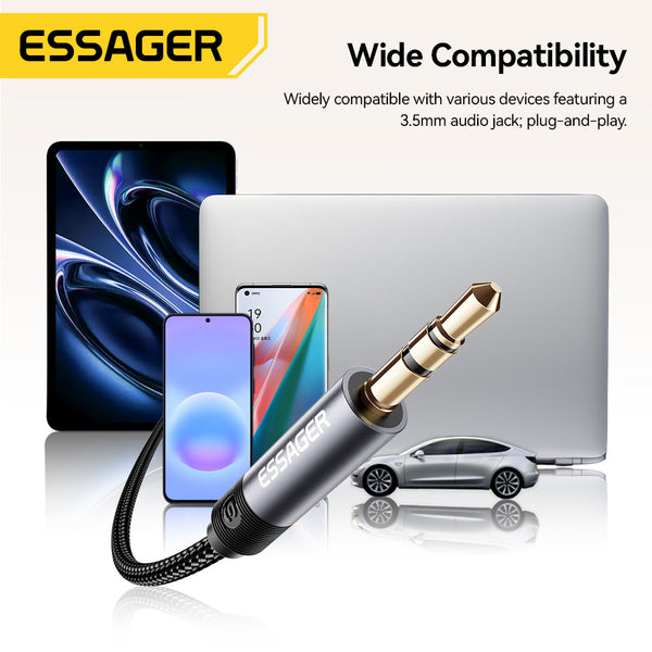 ESSAGER 3.5mm Male to 3.5mm Male Aux Jack Audio Cable