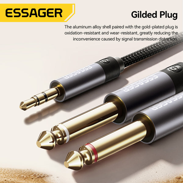 ESSAGER 3.5mm to Dual 6.5mm Aux Jack Audio Cable - Male to Dual Male