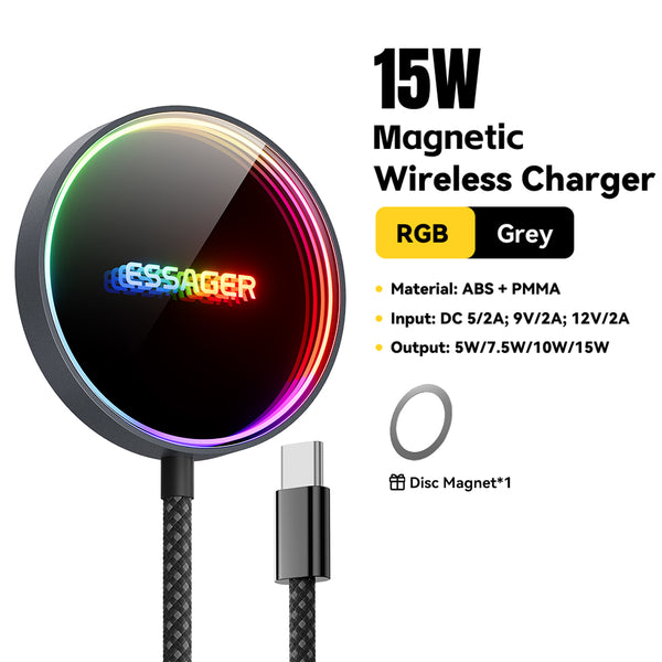 ESSAGER 15W Magnetic Fast Wireless Charger