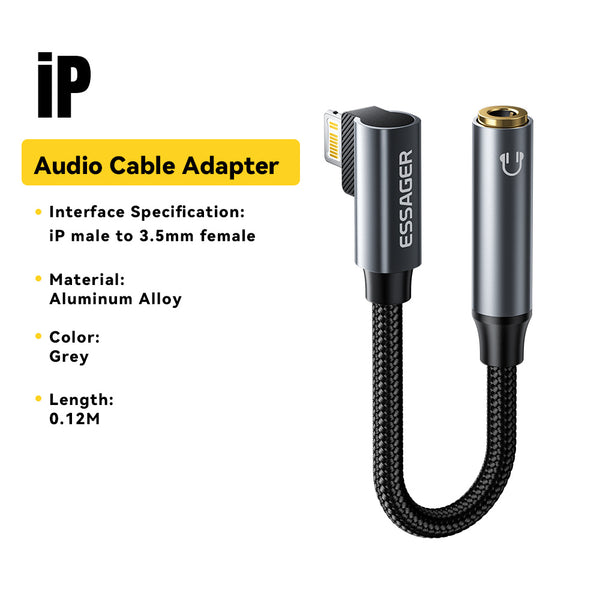 ESSAGER Zheyin Right-Angle Audio Adapter Cable