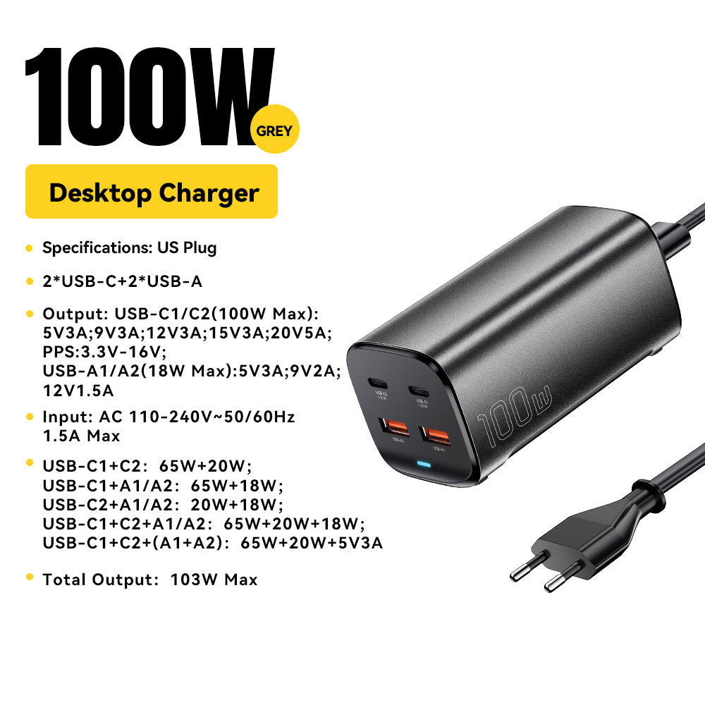 Carregador Desktop Essager ES-CD36 100W EU Plug