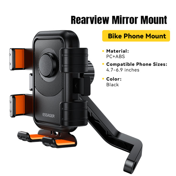 ESSAGER Rearview Mirror Bike Phone Holder