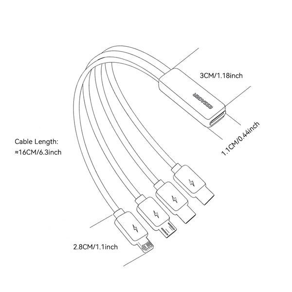 ESSAGER 1-to-4 USB Splitter Hub