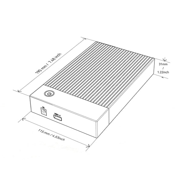 ESSAGER 3.5" SATA 3.0 External Hard Drive Enclosure