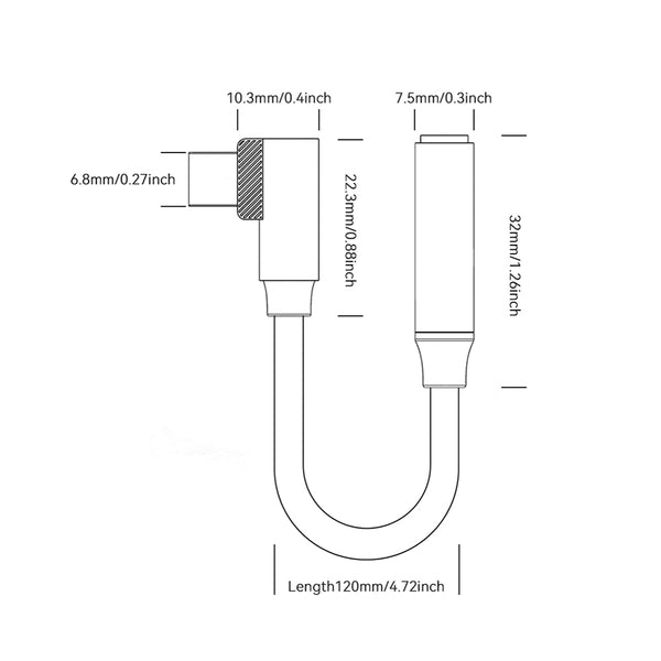 ESSAGER Zheyin Right-Angle Audio Adapter Cable